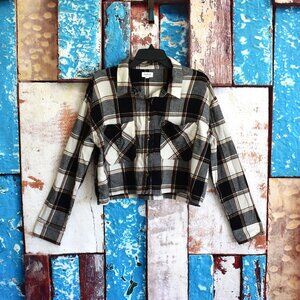 Women's Weekends Everyday Shirt Cropped Plaid Long Sleeve XLARGE Multicolor